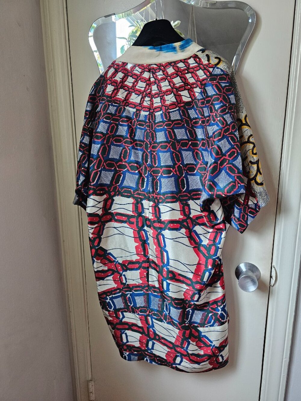Dries Van Noten Silk Batik Pleated Short Sleeve Dress NWOT Made in Belgium Sz 42 - Picture 5 of 13